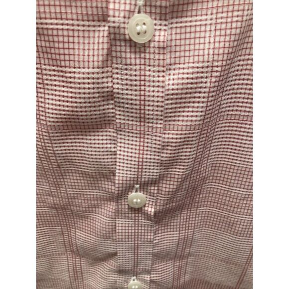 Murano Performance Mens Large Red Plaid Short Sleeve Collared Shirt - Picture 5 of 14